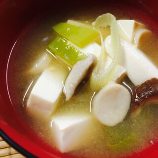 エリンギ&豆腐&ネギの味噌汁